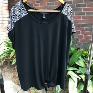 Style & Co Tie Front Tribal Top